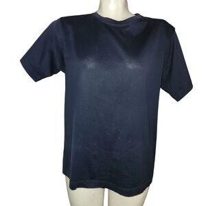 Jaeger Vintage Made in Italy Navy Blue Short Sleeve Crewneck Tee MDesigner